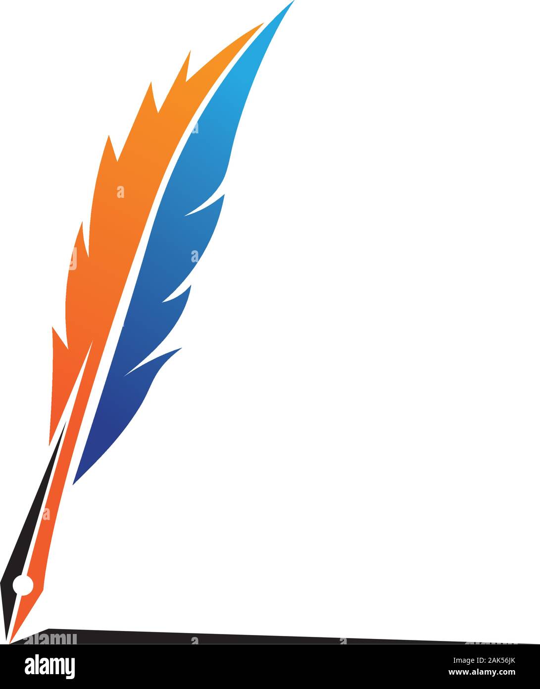 Feather pen Logo template Vector Illustration Stock Vektor