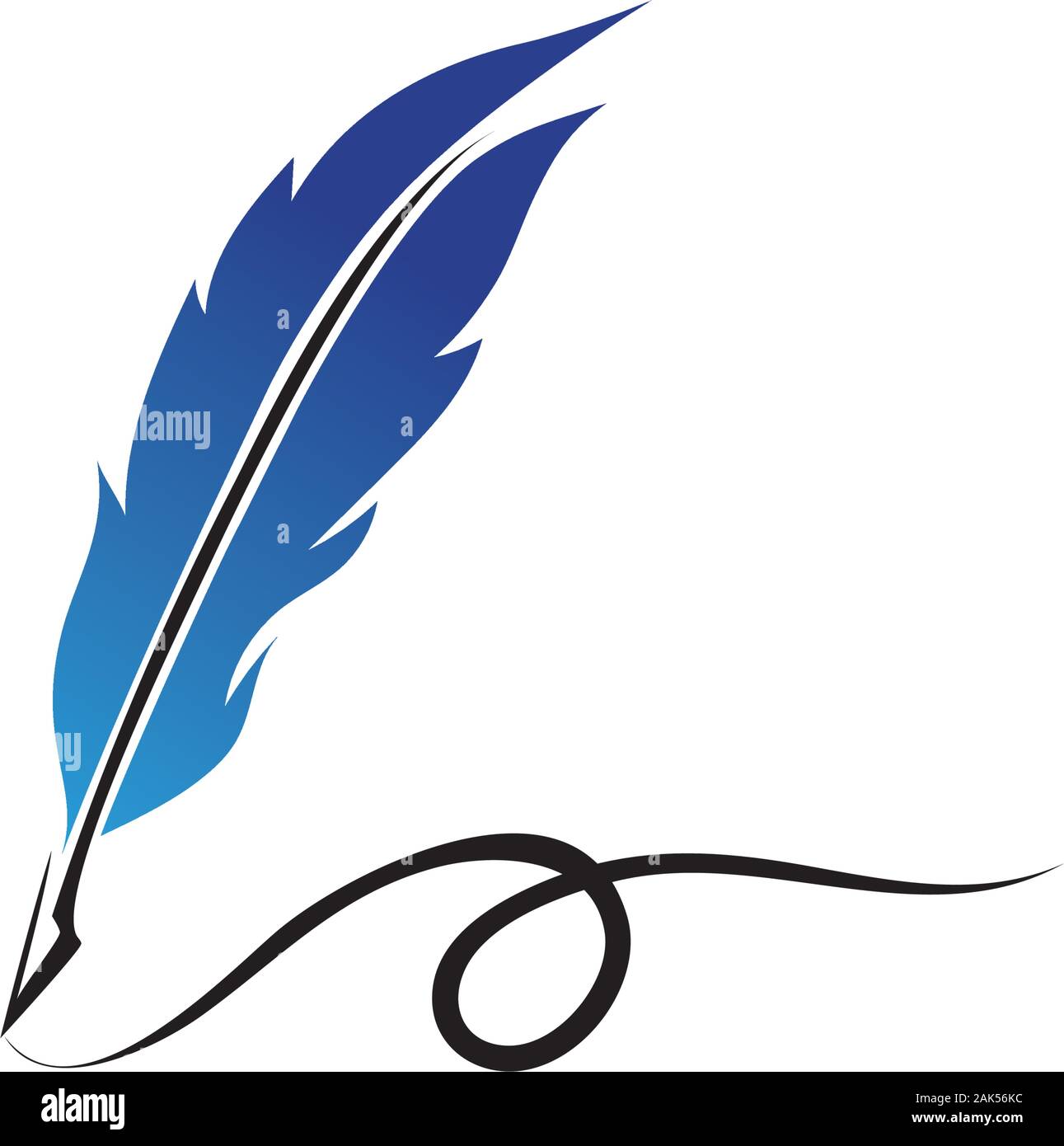 Feather pen Logo template Vector Illustration Stock Vektor