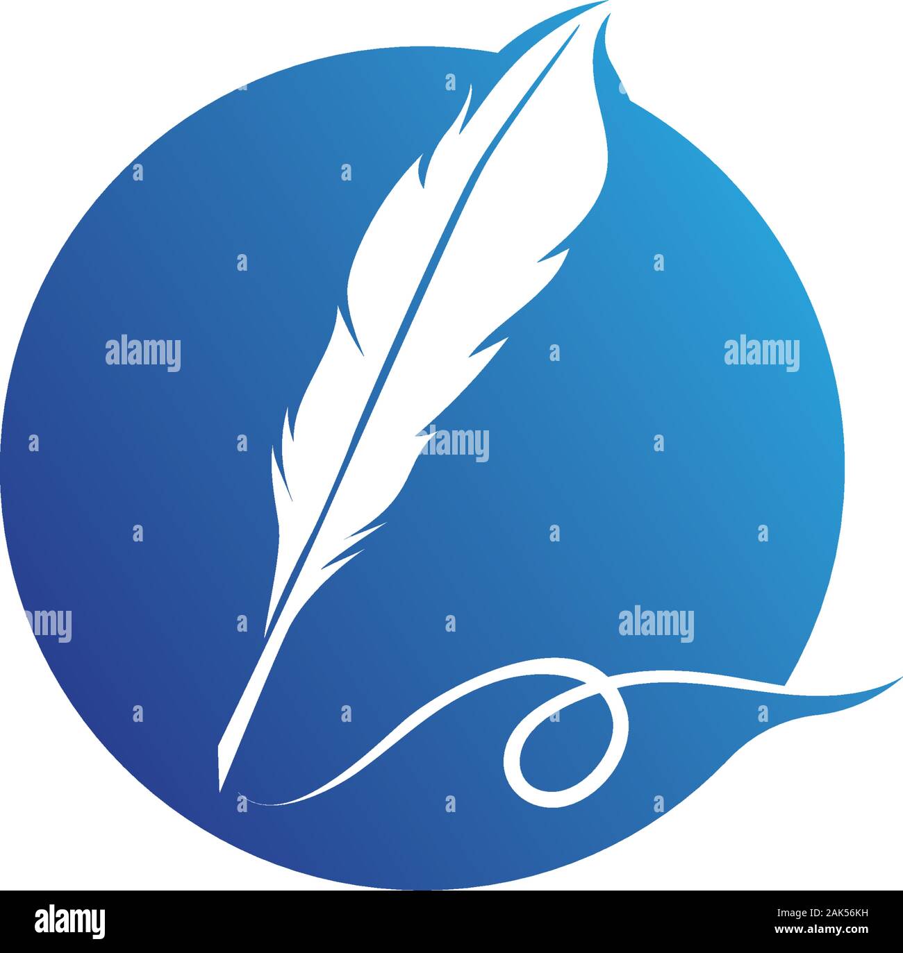 Feather pen Logo template Vector Illustration Stock Vektor