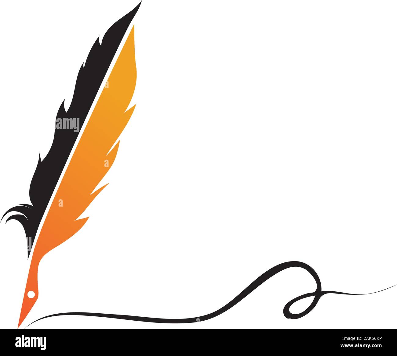 Feather pen Logo template Vector Illustration Stock Vektor