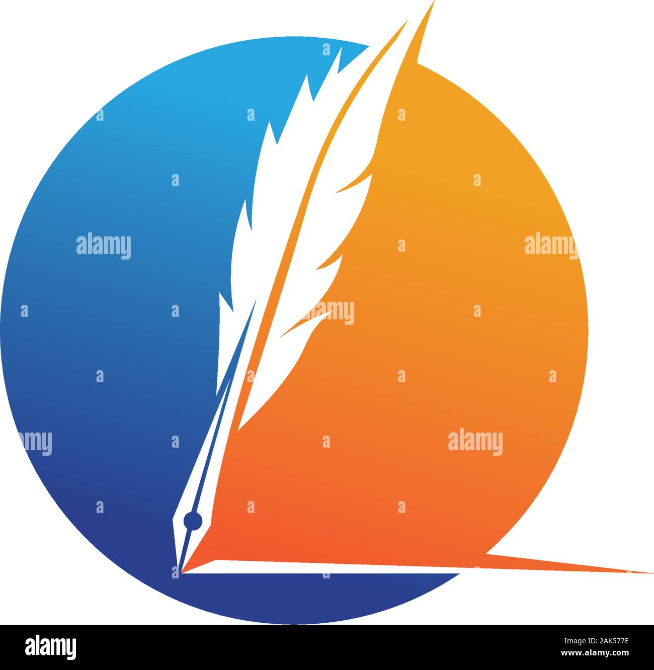 Feather pen Logo template Vector Illustration Stock Vektor