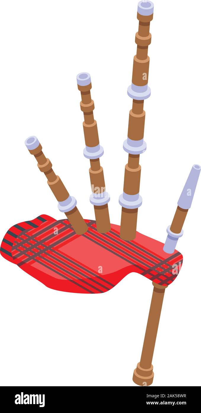 Dudelsack Symbol, isometrische Stil Stock Vektor