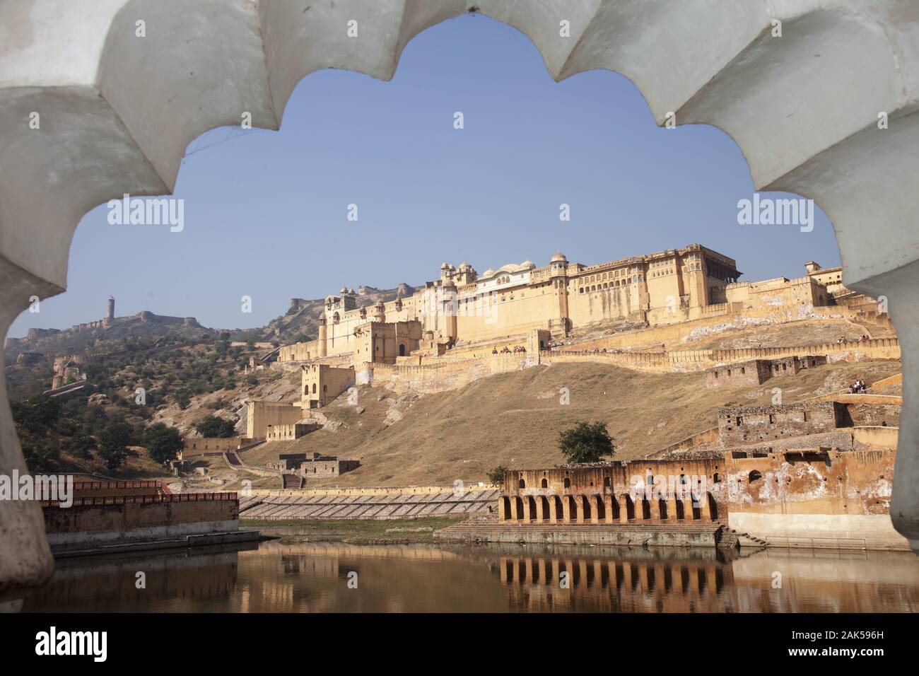 Bundesstaat Rajasthan: Fort Amber in Jaipur, ehemals Koenigspalast der Kachchwaha-Dynastie, Indien | Verwendung weltweit Stockfoto