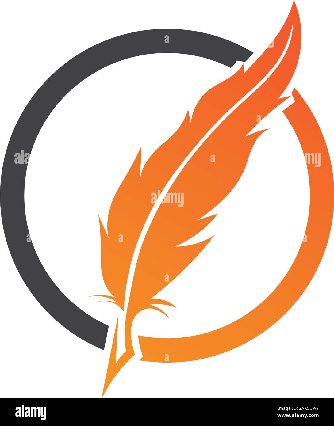 Feather pen Logo template Vector Illustration Stock Vektor