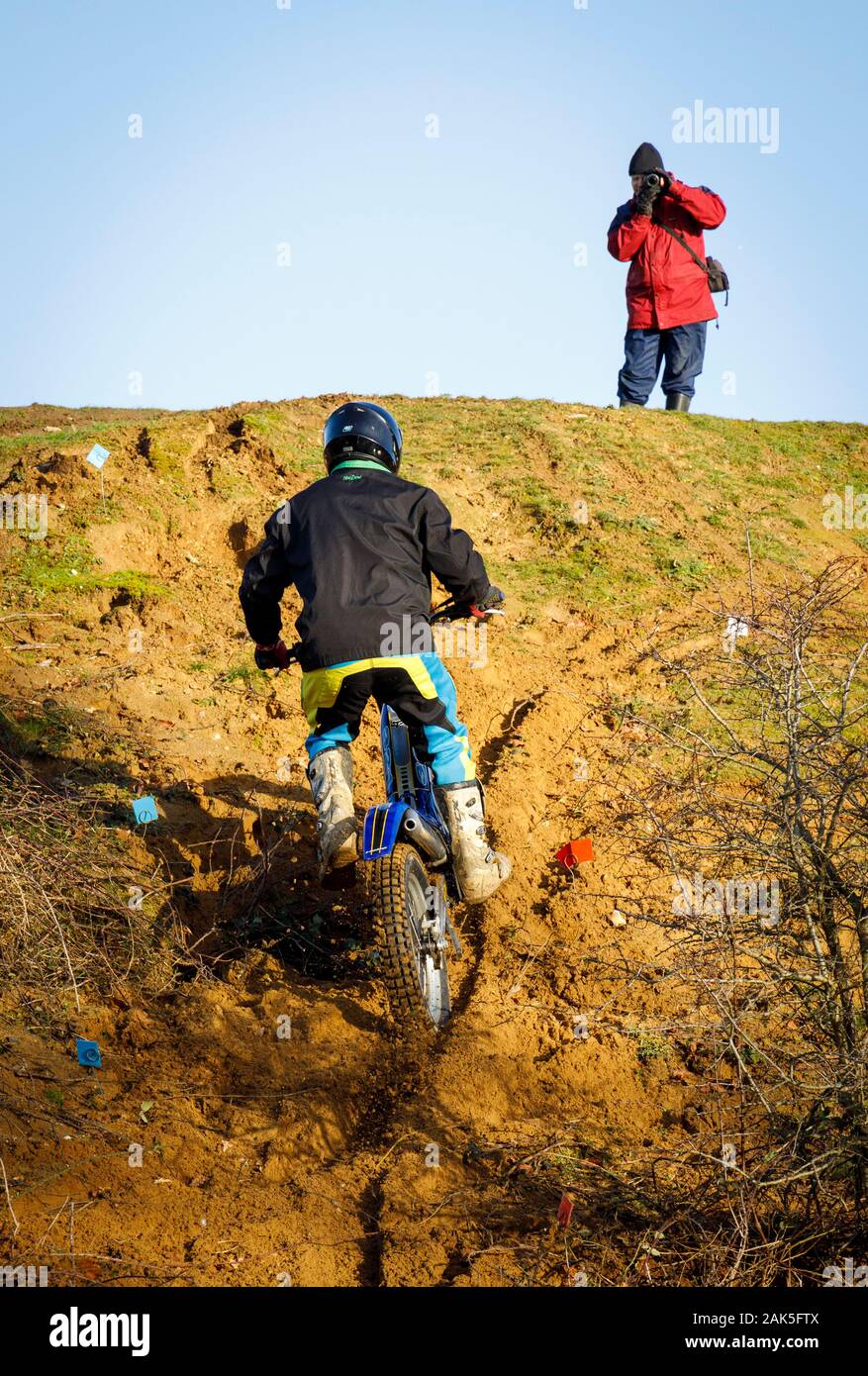 Norwich Viking Motor Cycle Club Motox-X Studien bei Cadders Hill, Lyng, Norfolk, Großbritannien Stockfoto