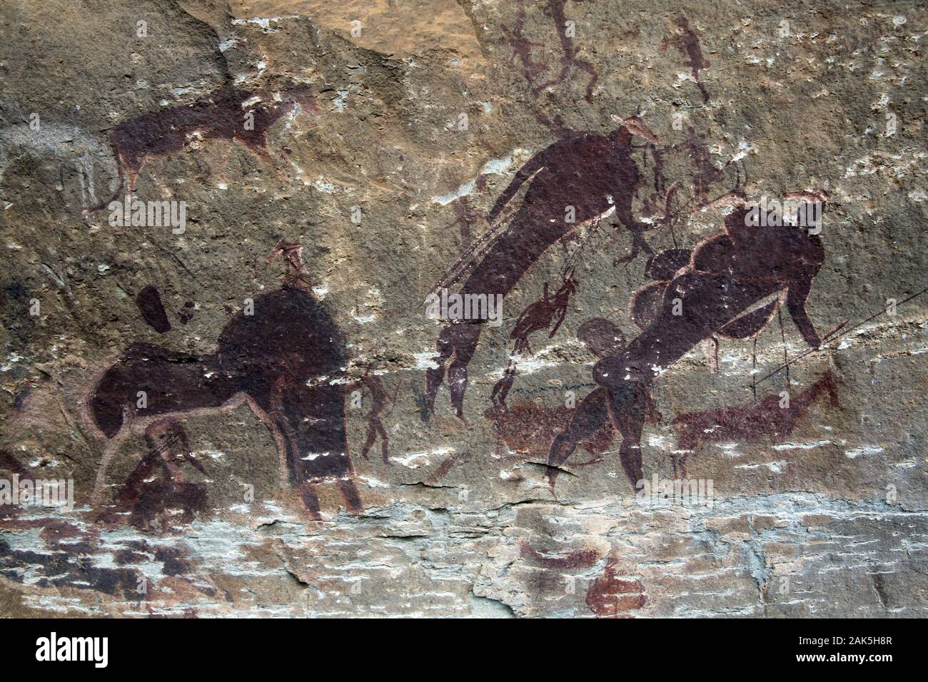 Drakensberge: Felsmalereien der San im Giants Castle Game Reserve, Suedafrika | Verwendung weltweit Stockfoto