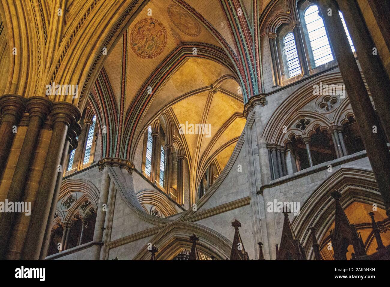Decke detail, die Kathedrale von Salisbury/ Stockfoto