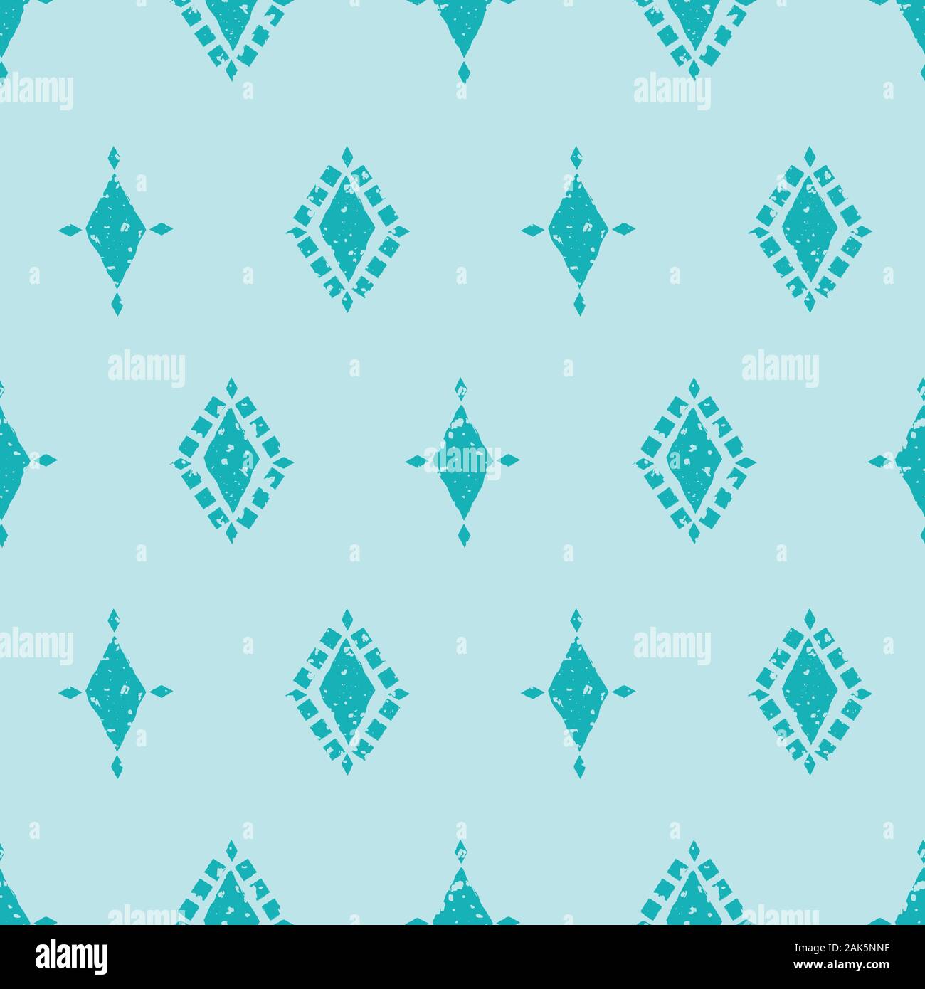 Vektor aqua und Light Blue Diamond Muster Hintergrund. Vektor nahtlose geometrischen Design mit unregelmäßigen malerische Wirkung. Toll für Wellness, Sommer Stock Vektor