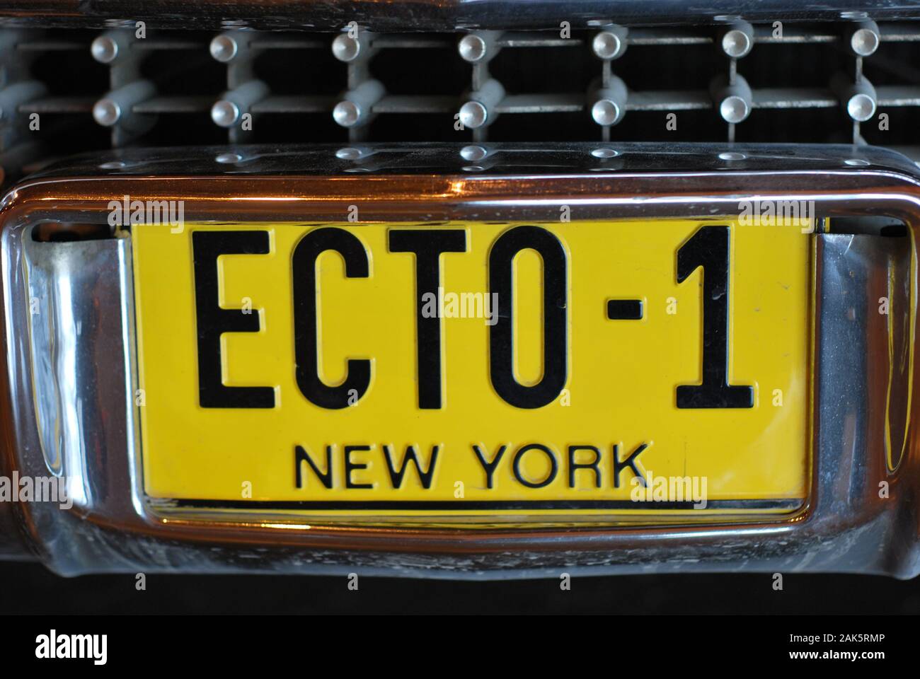 Ectomobile-Kennzeichen (Nummernschild) personalisiert von ghostbusters Film Stockfoto