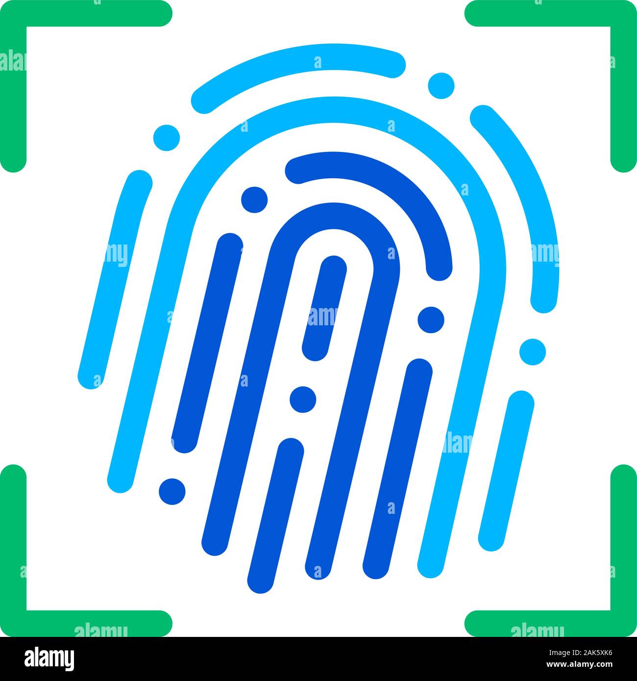 Fingerprint Scanner Dactylogram Vektor Zeichen Symbol Stock Vektor