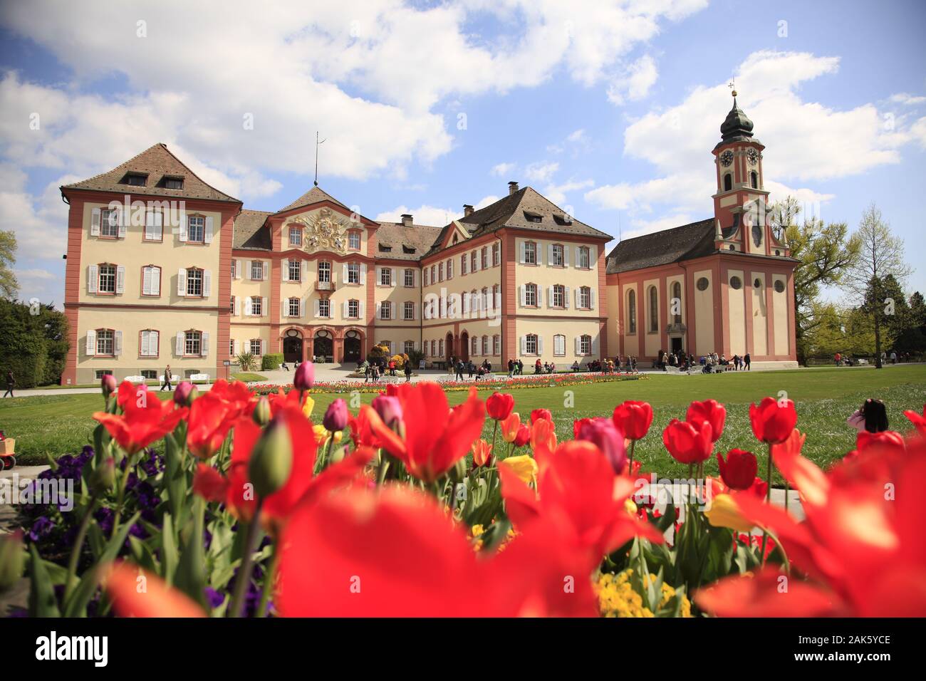 Insel Mainau: Schloss Mainau, Bodensee | Verwendung weltweit Stockfoto