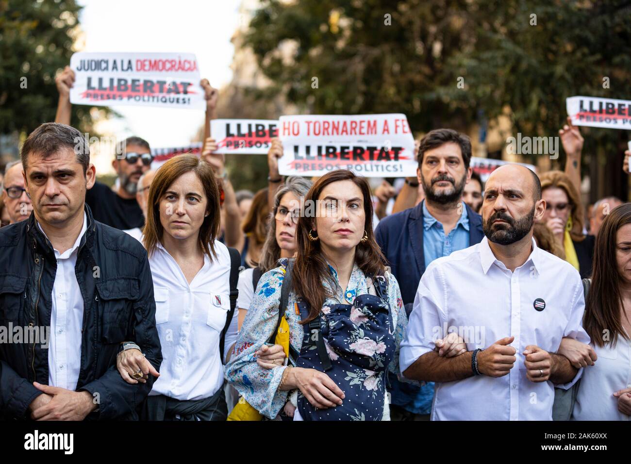 Tag der Satz der Katalanischen Politikern. Barcelona. 2019.10.14 Stockfoto