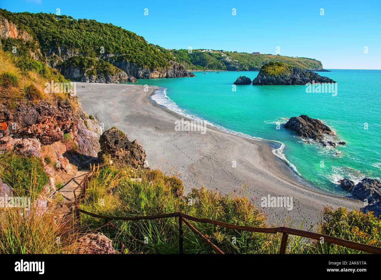 Kalabrien/San Nicola Arcella: Strand bei Arco Magno, Apulien | Verwendung weltweit Stockfoto