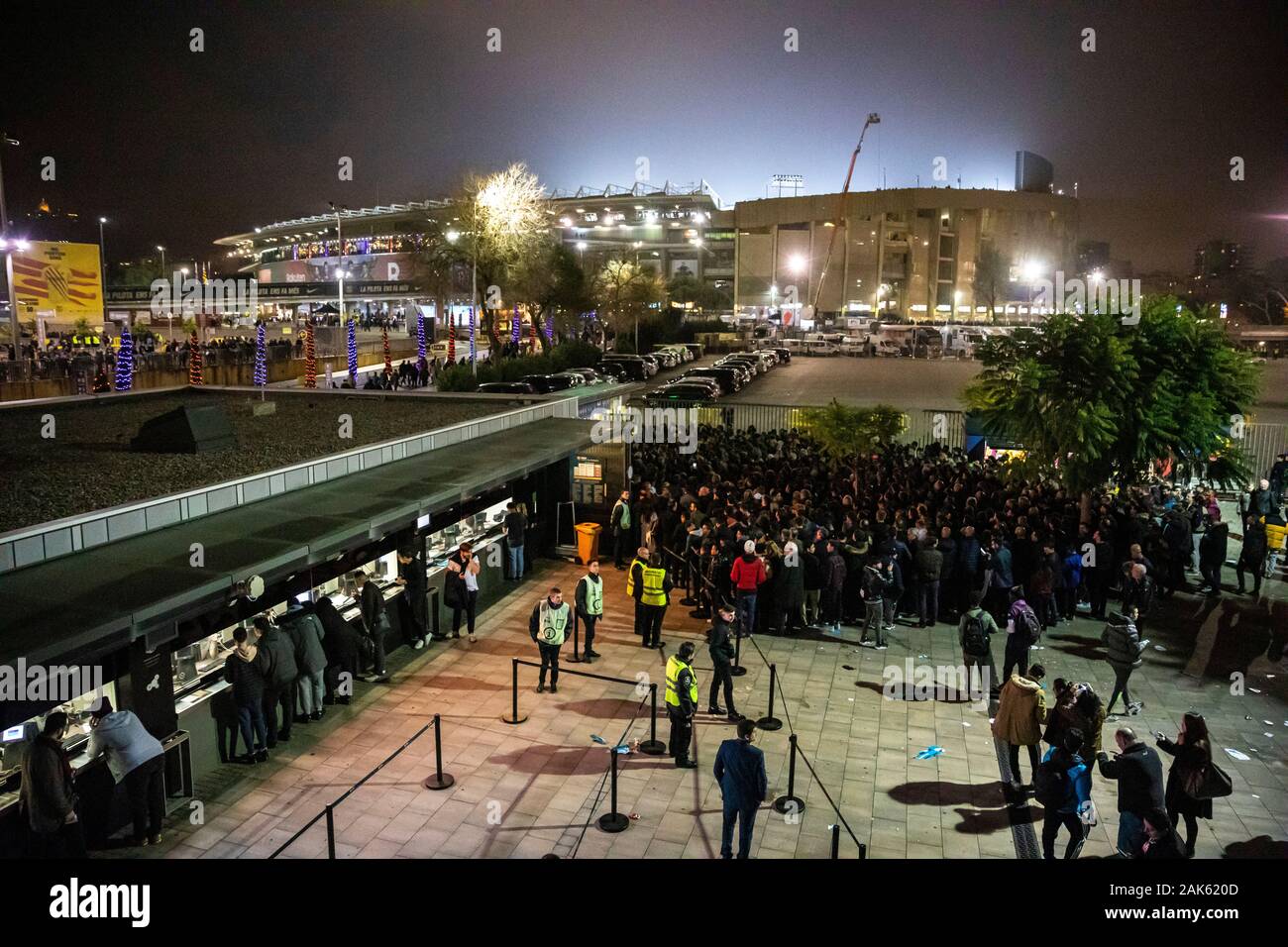 Tsunami demokratische Aktion während der Barça-Madrid überein. 2019.12.18. Barcelona. Stockfoto