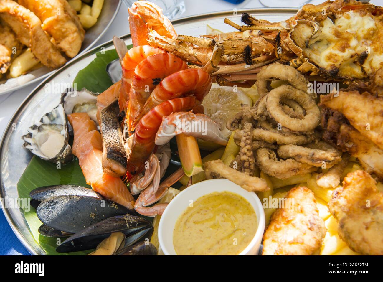 New South Wales: Watsons Bay, oyles Meeresfruechte-Platte im 'am Strand', Australien Osten | Verwendung weltweit Stockfoto