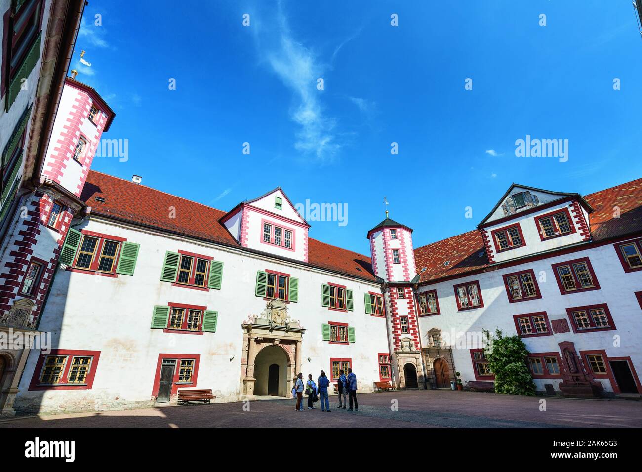 Schmalkalden: Schloss Wilhelmsburg, Innenhof | Verwendung weltweit Stockfoto