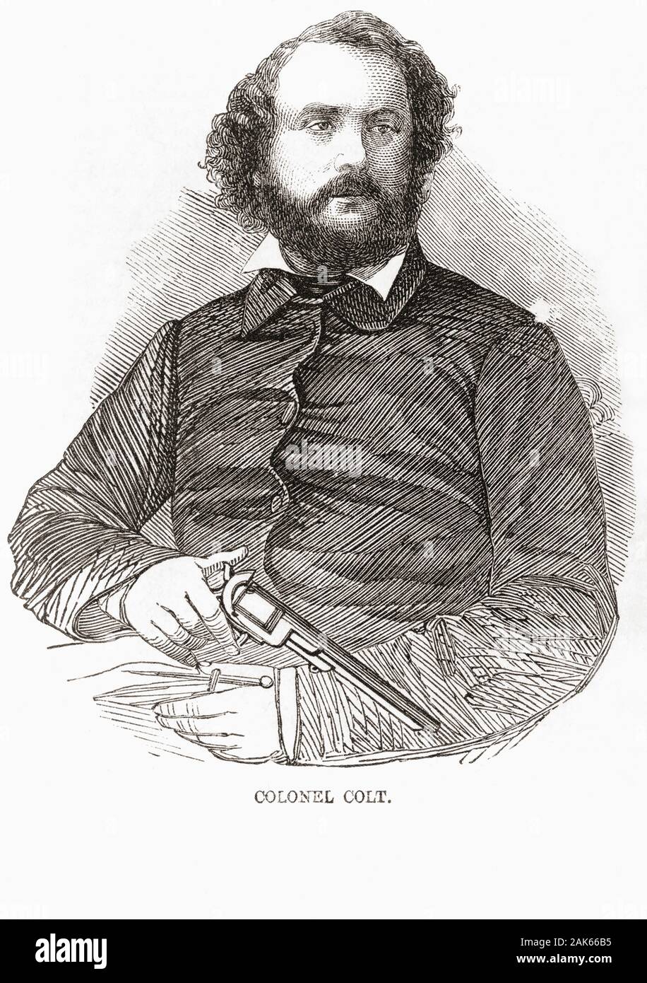 Samuel Colt, 1814 - 1862. Amerikanischer Erfinder und Geschäftsmann, dessen Name mit dem Colt revolver synonym ist. Stockfoto