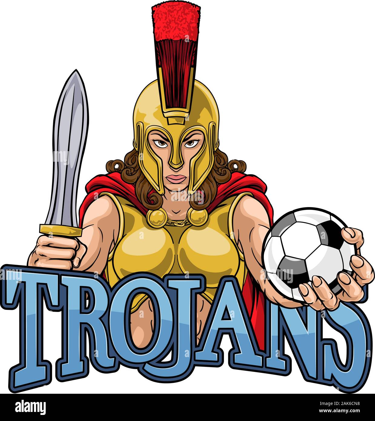 Spartan Trojan Gladiator Fußball Kriegerin Stock Vektor