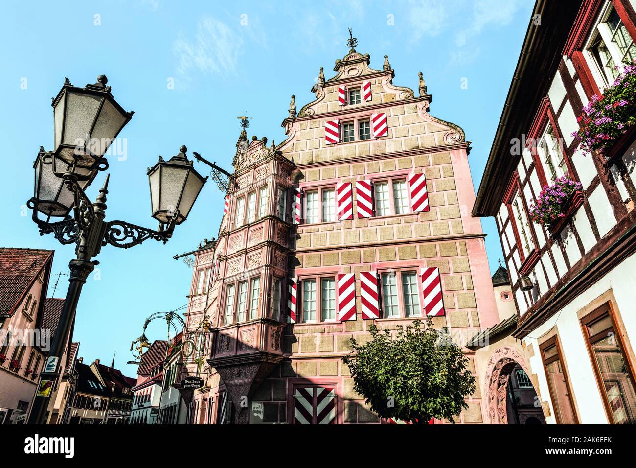 Bad Bergzabern: "Gasthaus zum Engel" in der Königstraße, Pfalz | Verwendung weltweit Stockfoto