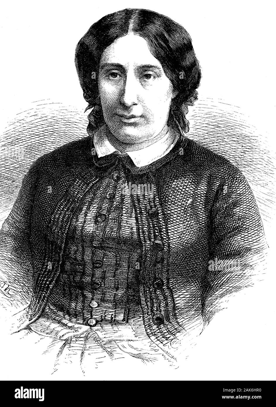 George Sand, war 1804-1876, eigentlich Amandine Aurore Lucile Dupin de Francueil, ein französischer Schriftsteller, Holzschnitt aus dem Jahr 1864 Stockfoto