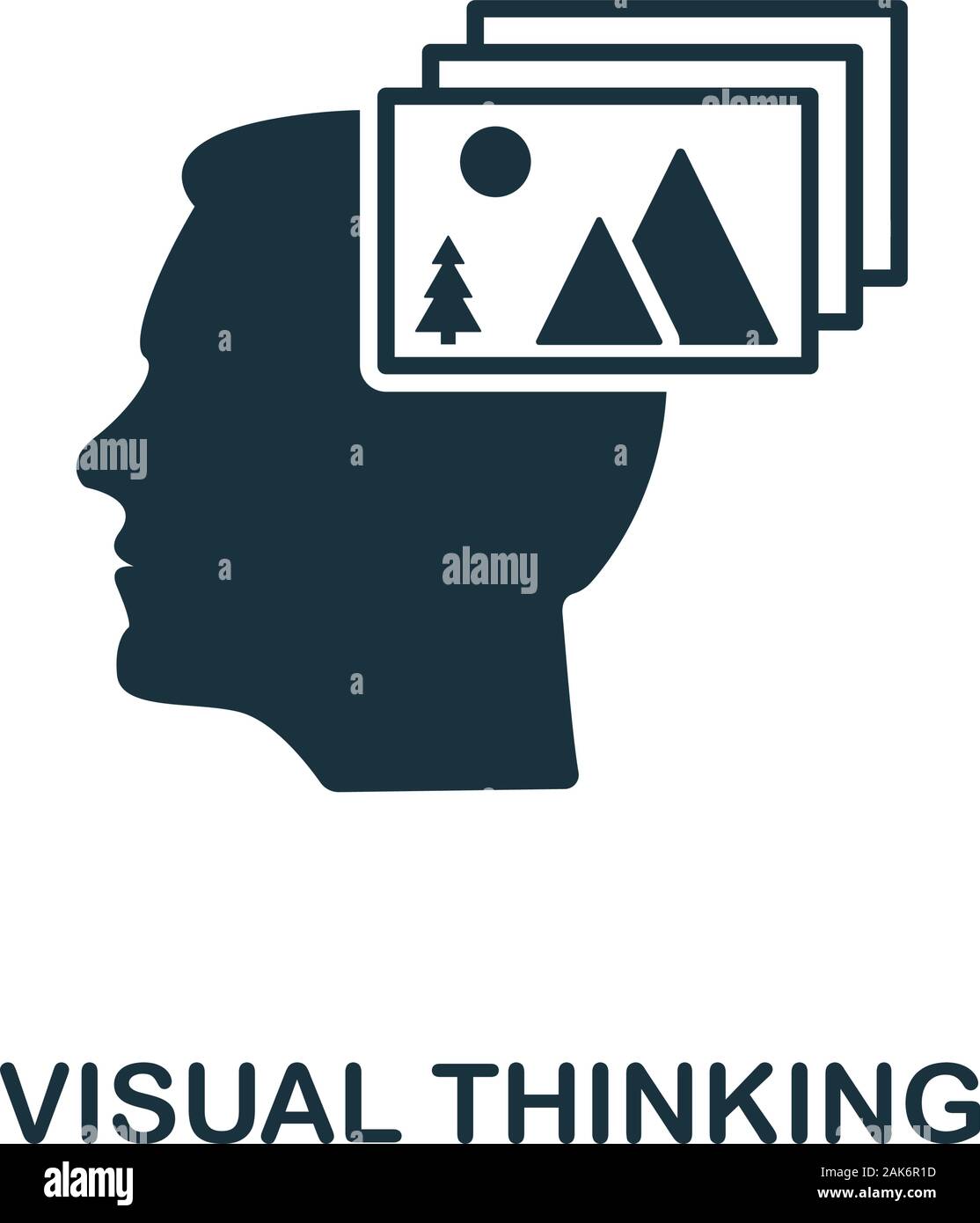 Visuelles Denken Symbol. Einfaches Element von Design Technologie Sammlung. Gefüllte visuelles Denken Symbol für Vorlagen, Infografiken und mehr Stock Vektor