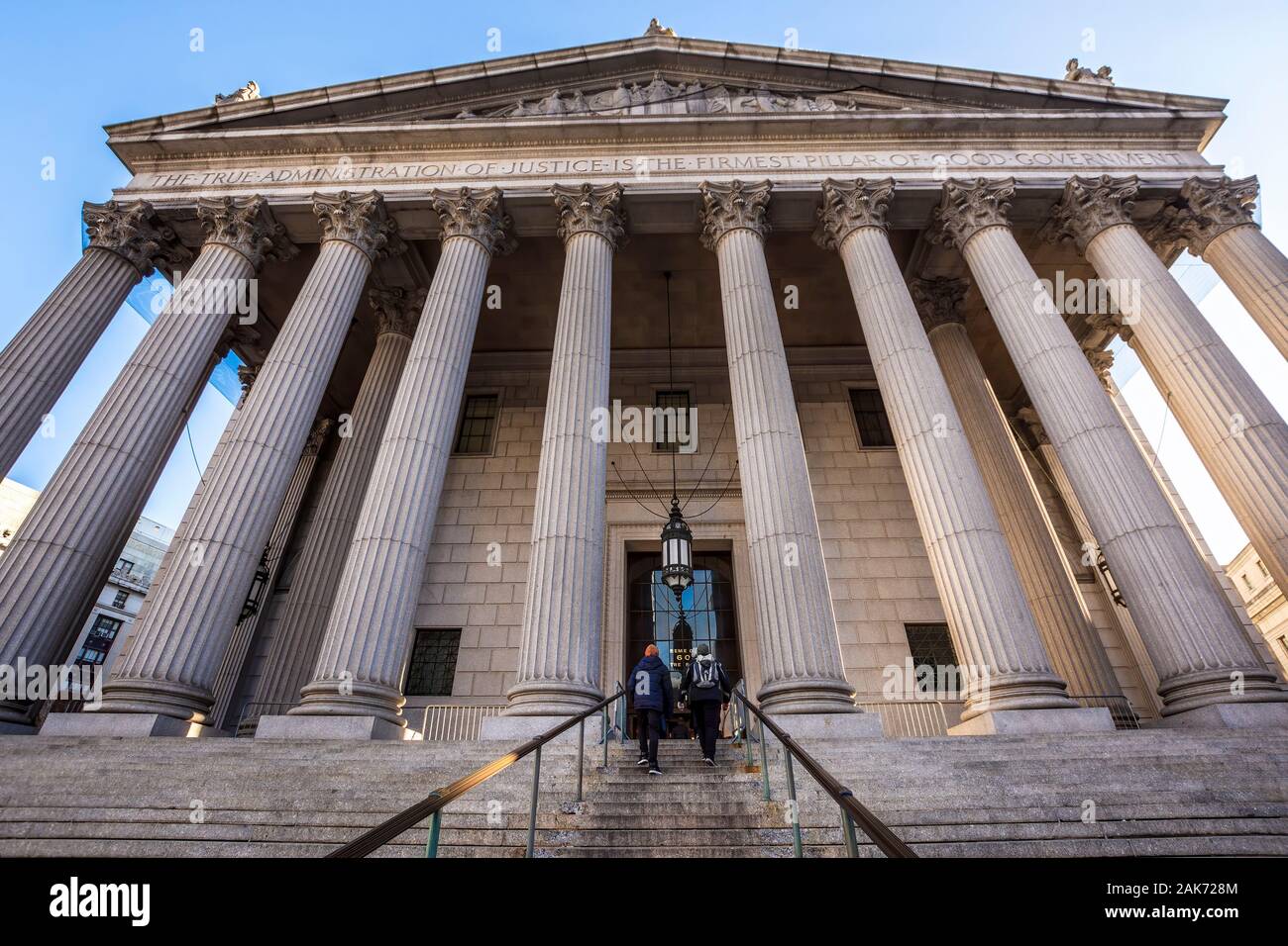 Der New York State Supreme Court Gebäude oder die New York County Courthouse in Manhattan, New York. Stockfoto