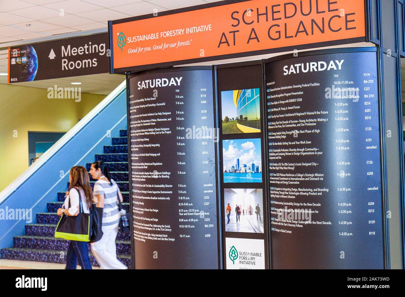 Miami Beach Florida,Miami Beach Convention Center,Zentrum,AIA,American Institute of Architects,National Convention,Zeitplan,Informationen,FL100612021 Stockfoto