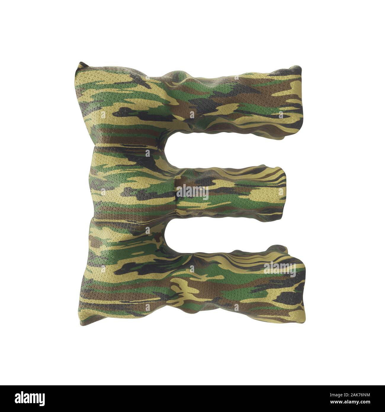 Tarnung englische Schrifttextur für Alphabete - 3D-Renderbild Stockfoto