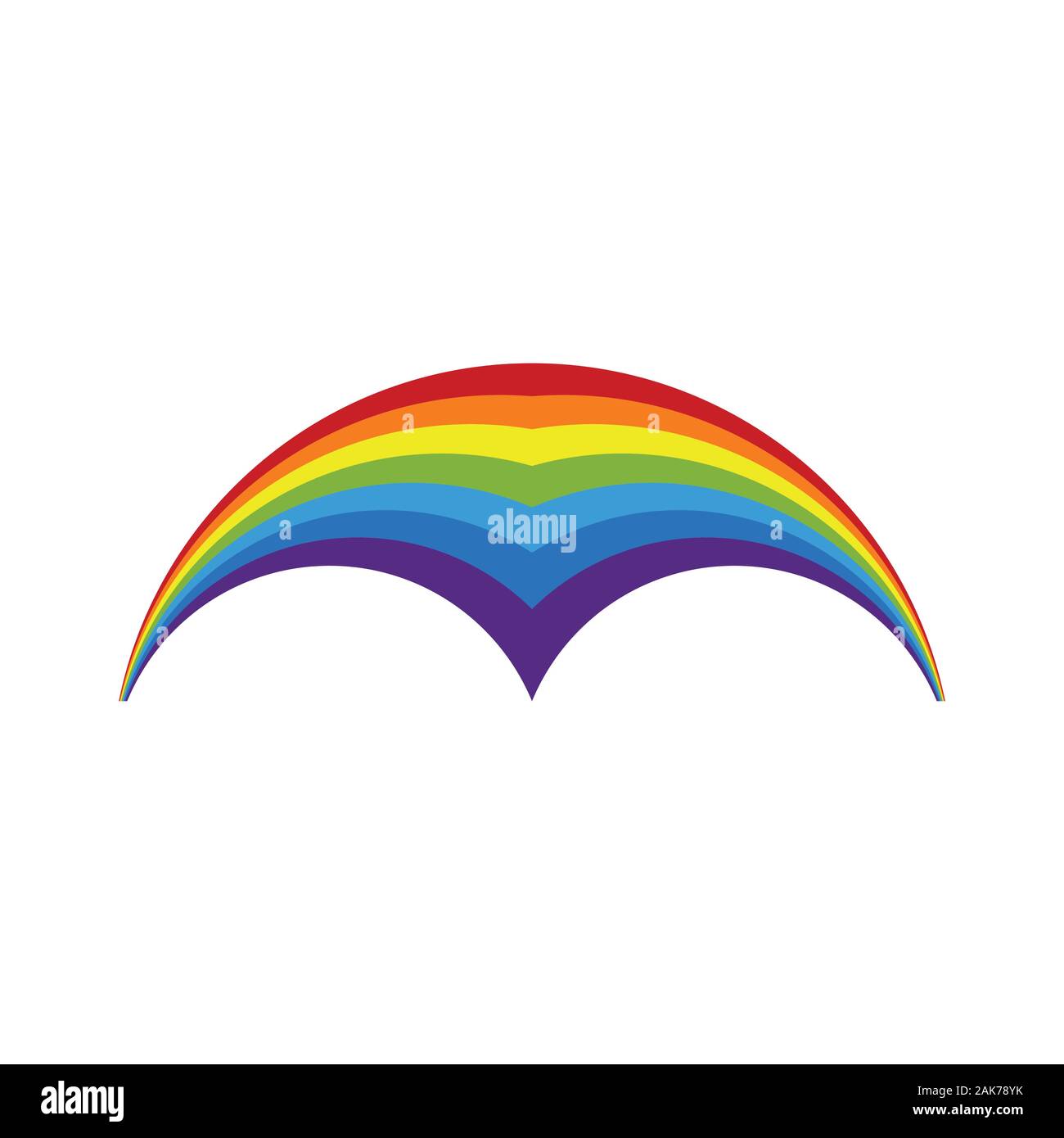 Bunte Regenbogen Vector Illustration. Farbe Rainbow Cloud Vektor Stock Vektor