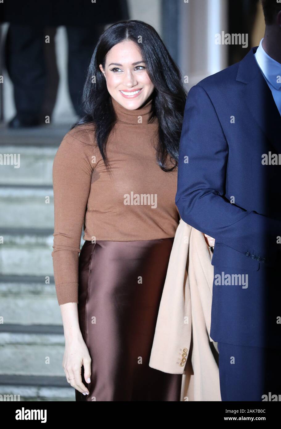 London, Großbritannien. 7. Jan 2020. Prinz Harry (Herzog von Sussex) und Meghan Markle (Herzogin von Sussex) besuchen Sie Kanada Haus, London, Großbritannien, am 7. Januar 2020. Credit: Paul Marriott/Alamy leben Nachrichten Stockfoto