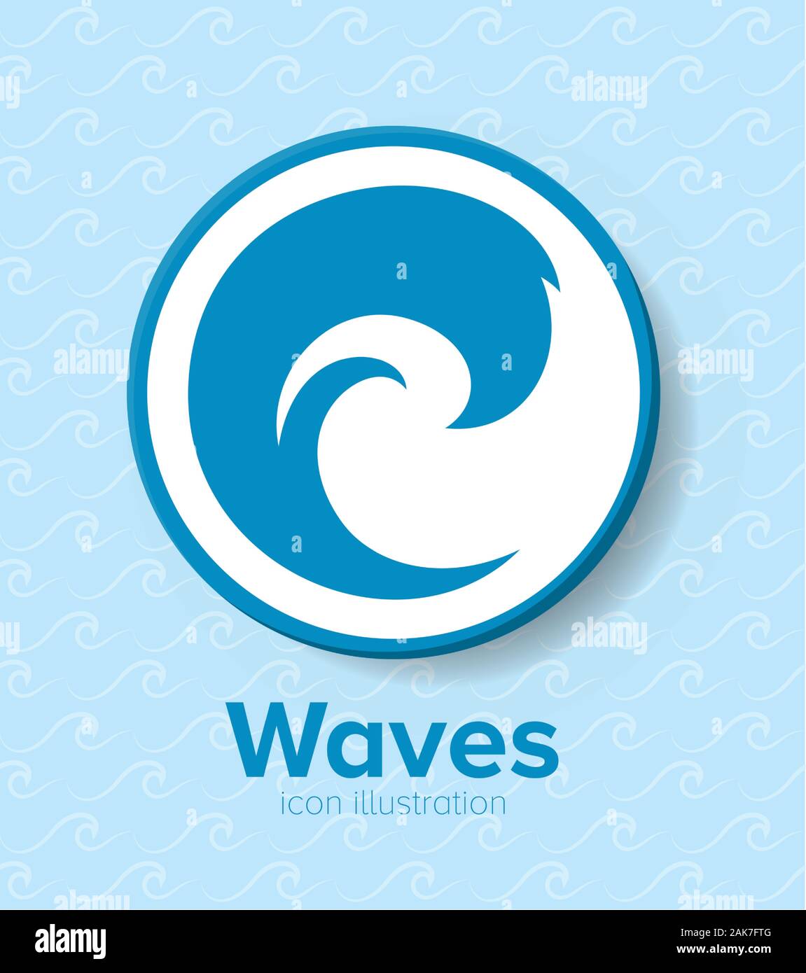 Blue Wave Symbol innerhalb des Kreises vektor design Stock Vektor
