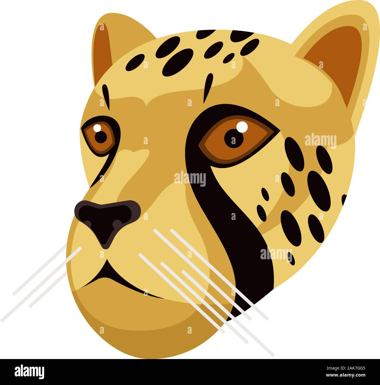 Cheetah portrait in einzigartig einfachen Cartoon Stil. Leiter der Gepard. Isolierte Symbol für Ihr Design. Vector Illustration Stock Vektor