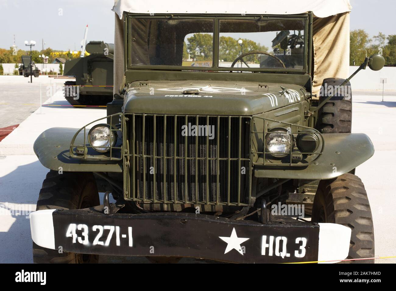American SUV Willys MB auf der Ausstellung Stockfoto
