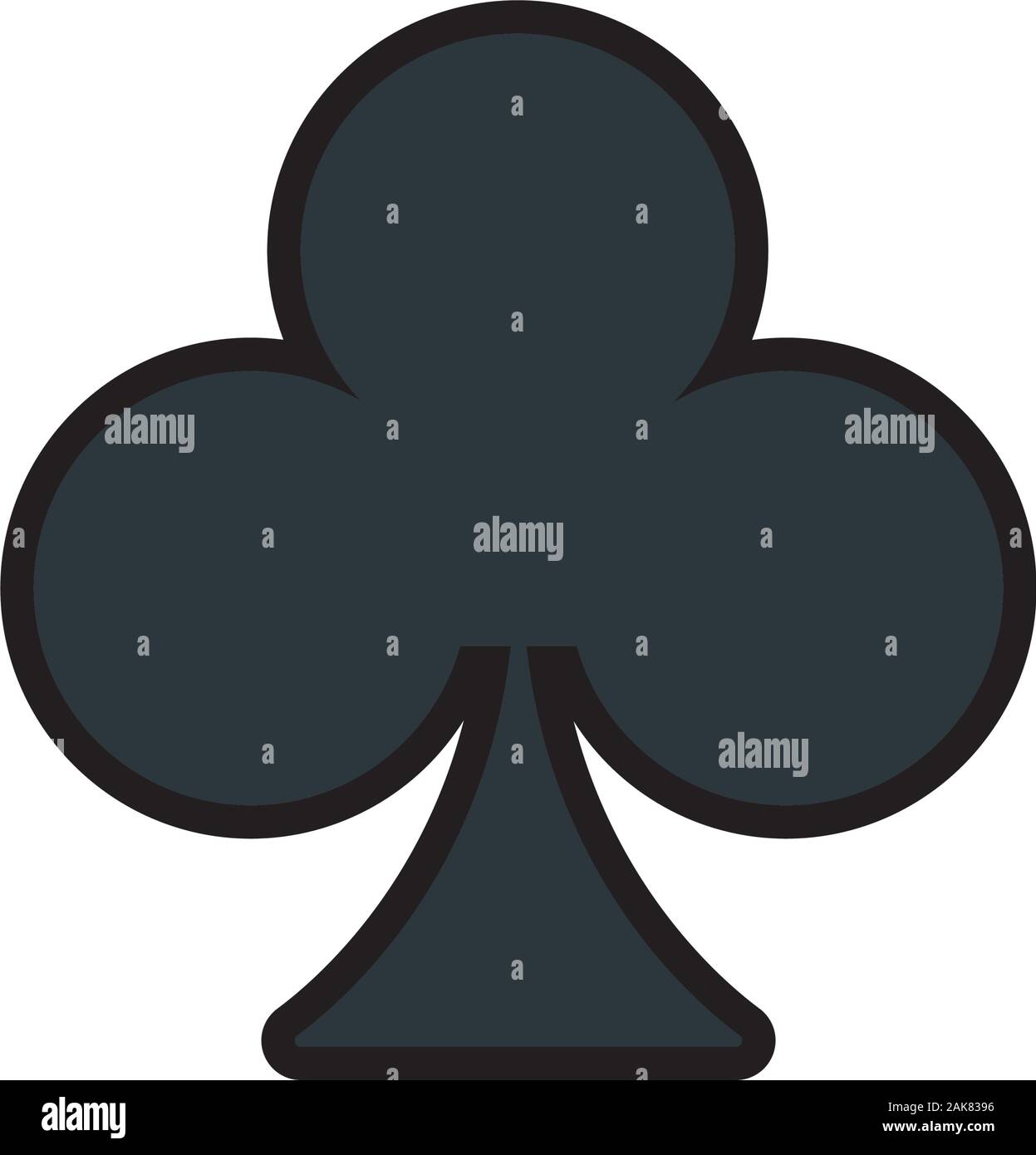 Casino Poker Klee Abbildung Symbol Stock Vektor