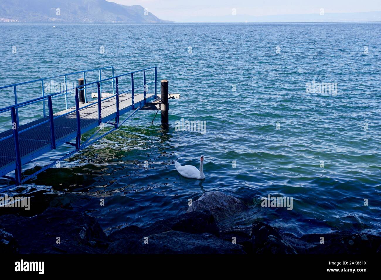 Genfer See, Montreux, Kanton Waadt, Schweiz. Stockfoto