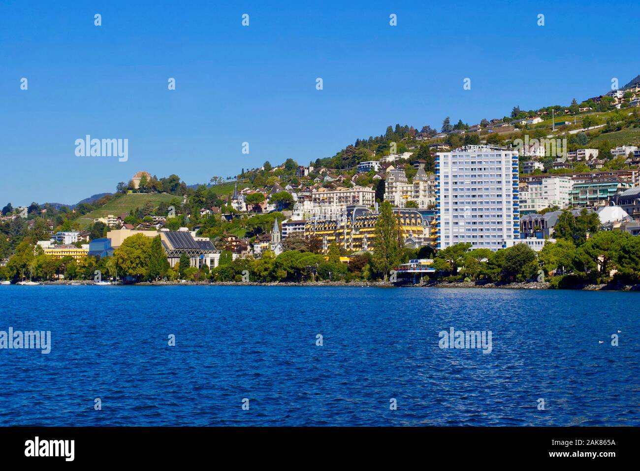 Genfer See, Montreux, Kanton Waadt, Schweiz. Stockfoto
