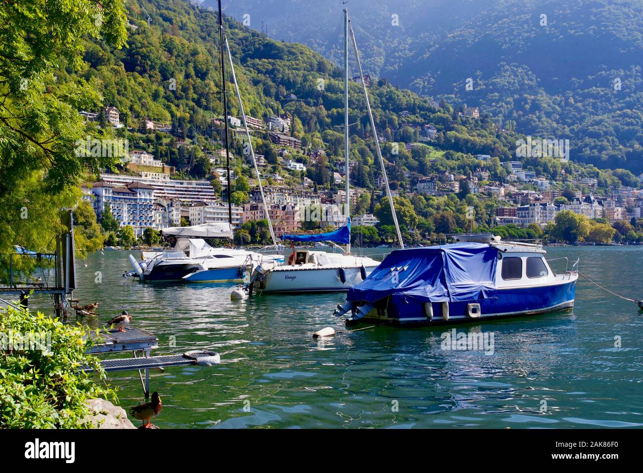 Genfer See, Montreux, Kanton Waadt, Schweiz. Stockfoto