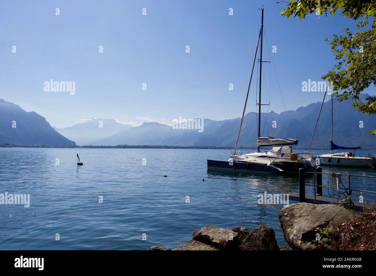 Genfer See, Montreux, Kanton Waadt, Schweiz. Stockfoto