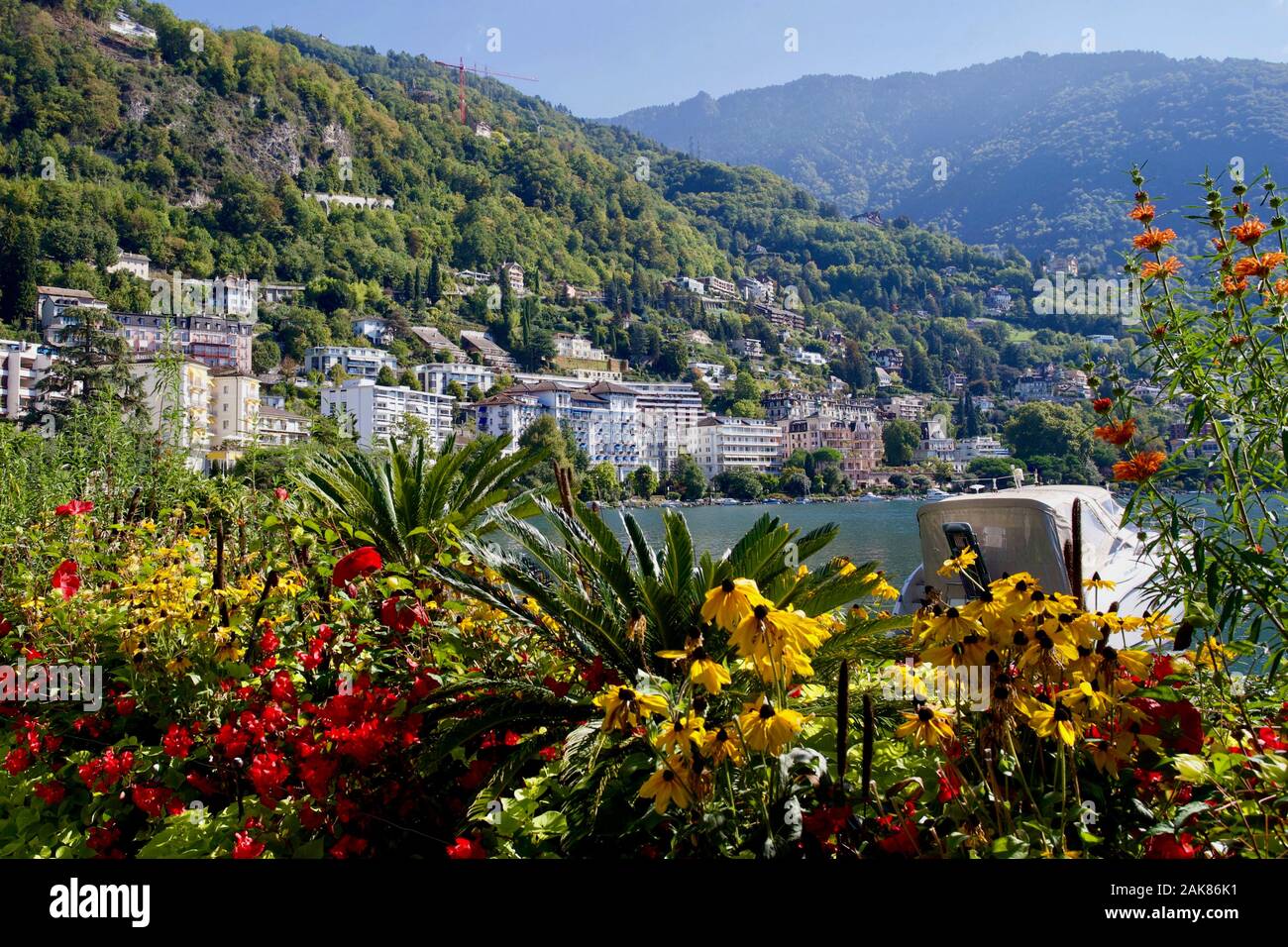 Genfer See, Montreux, Kanton Waadt, Schweiz. Stockfoto