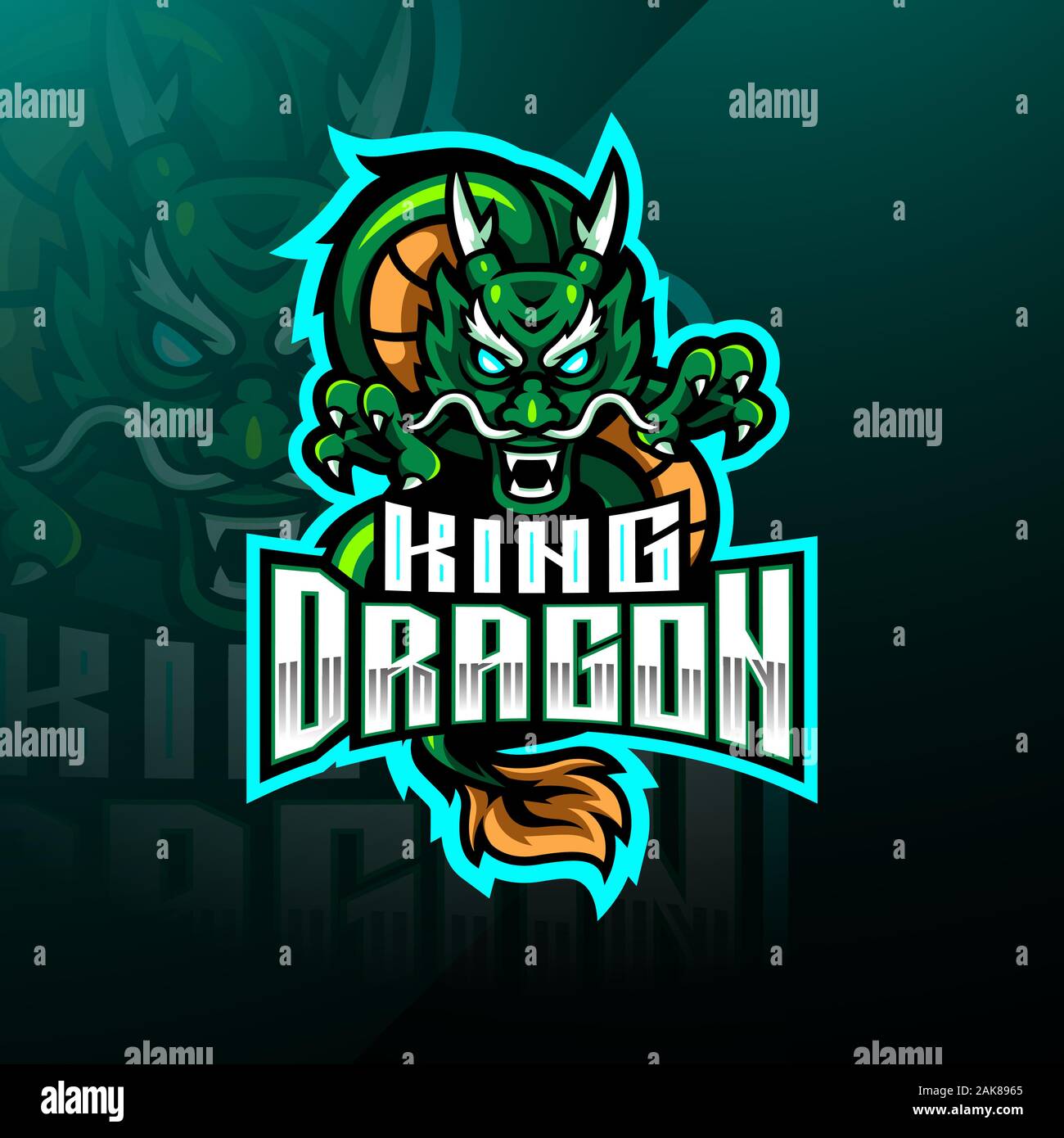 Dragon King Maskottchen Logo Design Stock Vektorgrafik Alamy