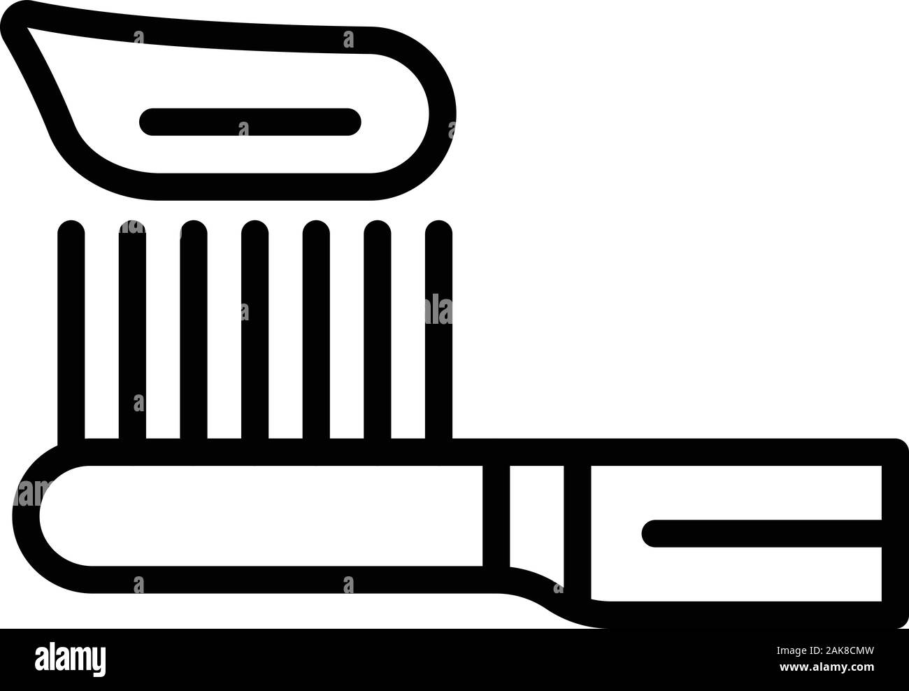 Zahnpasta auf die zahnbürste Symbol, outline Style Stock Vektor