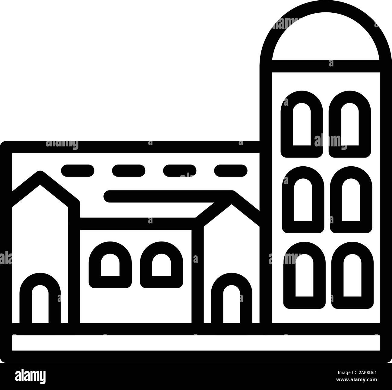 Stadt Riga Gebäude Symbol, outline Style Stock Vektor