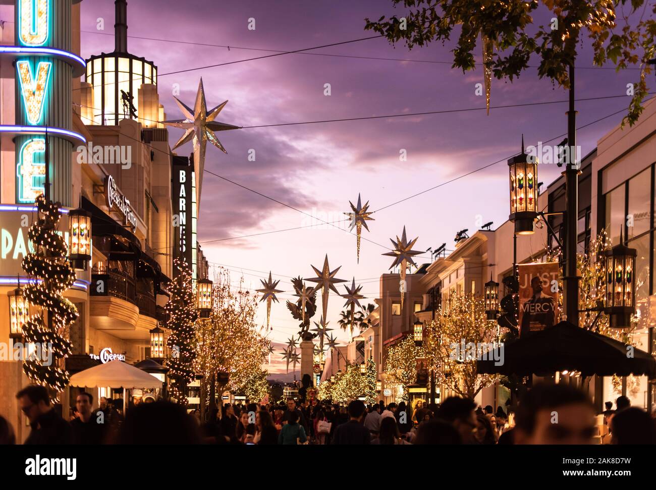 The Grove in Christmas Time, Beverly Hills, CA Stockfoto