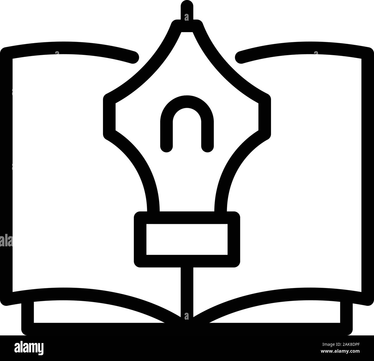 Kugelschreiber Notizbuch Symbol, outline Style Stock-Vektorgrafik - Alamy