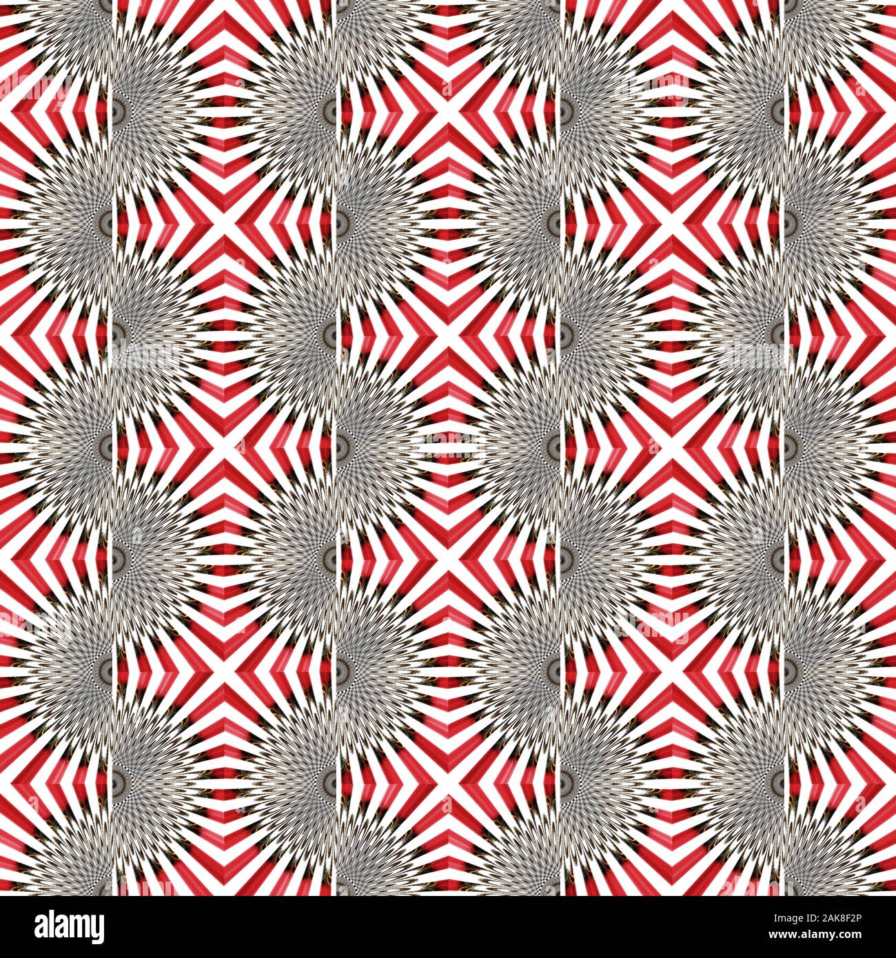 Hoher Kontrast wobbly geometrische Muster, in Grau und Rot. Stockfoto