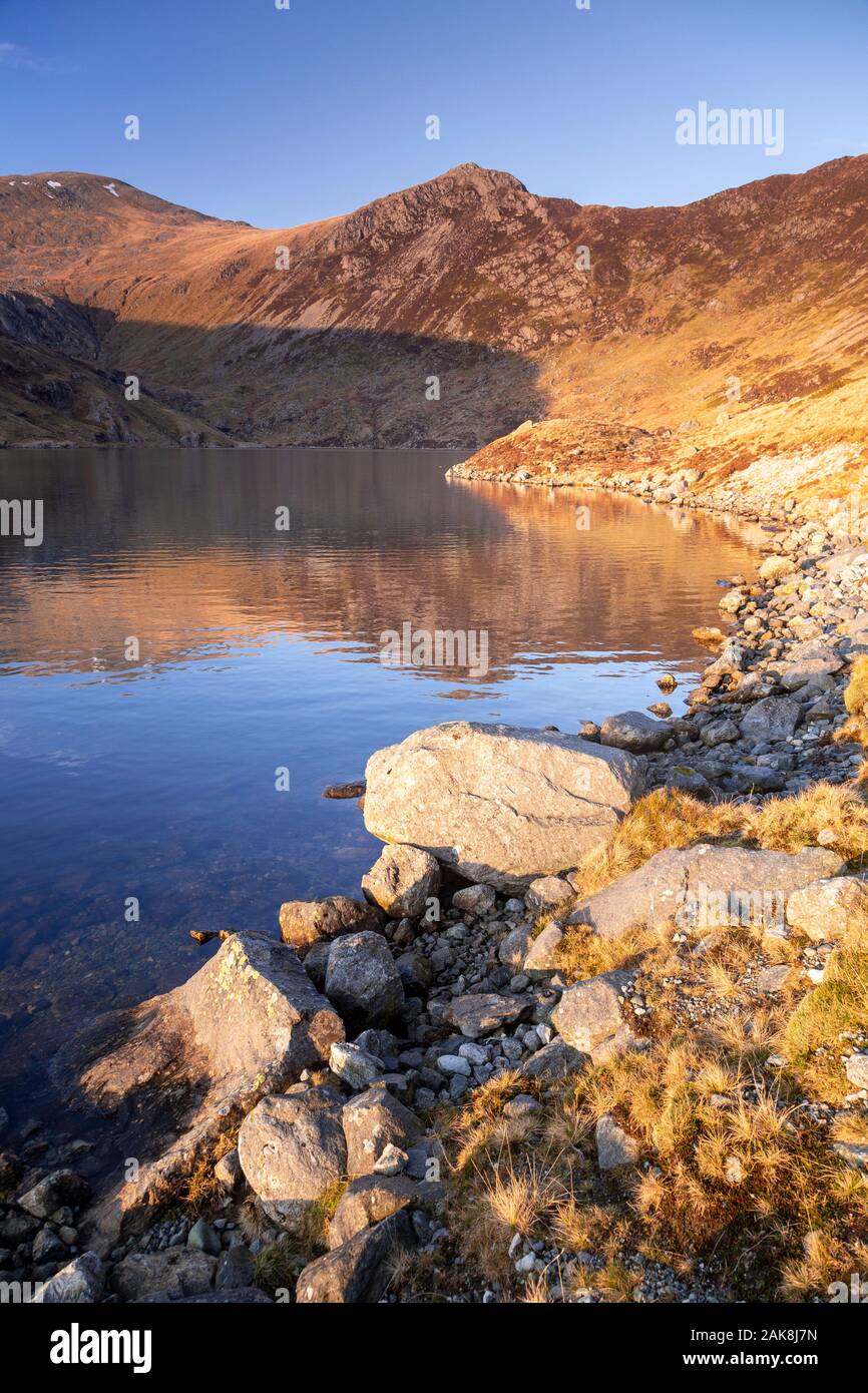 Ffynnon Llugwy Behälter in die Carneddau Berge, Snowdonia, North Wales Stockfoto