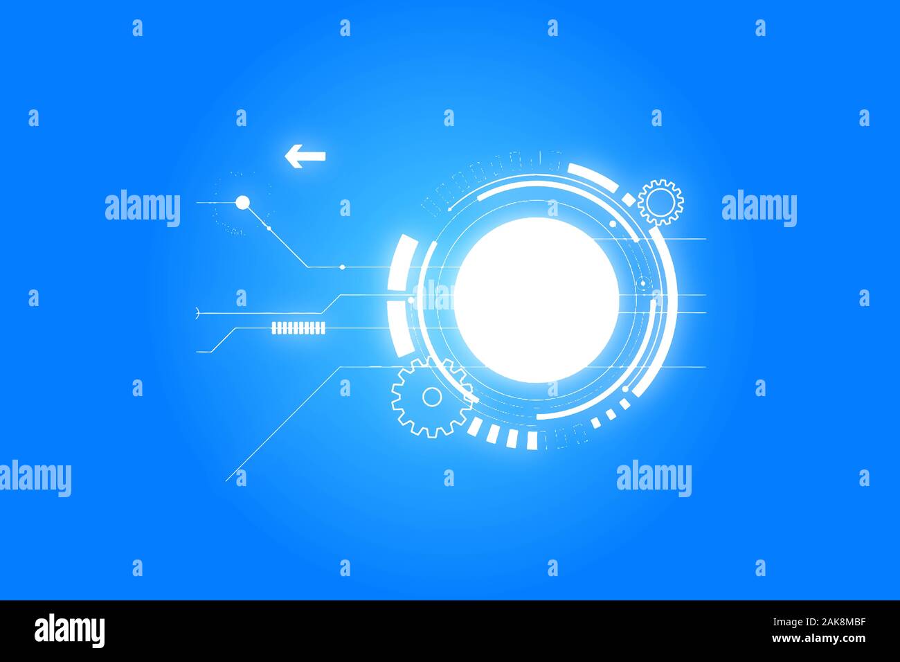 Abstrakte Technologie Hintergrund mit verschiedenen technischen Elementen Hi-tech-Kommunikation Konzept innovation Hintergrund Kreis leeren Raum für Ihren Text Stockfoto