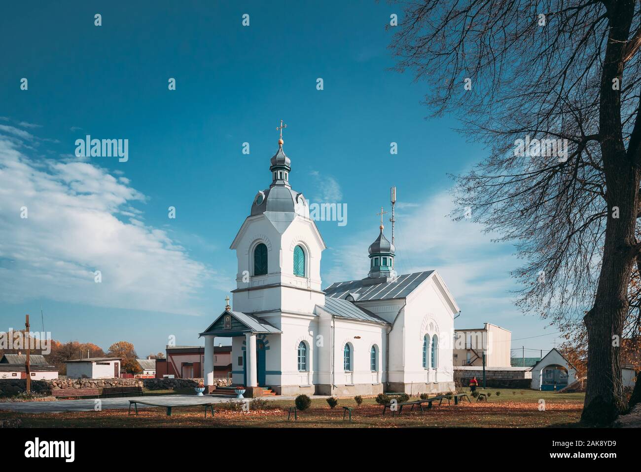 Kosava, Belarus. Kirche des Heiligen Antonius. Historische Wahrzeichen und Erbe. Stockfoto