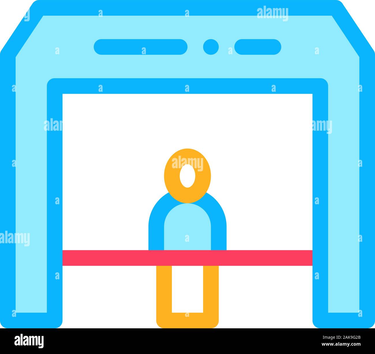 Ende Band Person kreuzt Finish Line Symbol Vektor Kontur Abbildung Stock Vektor