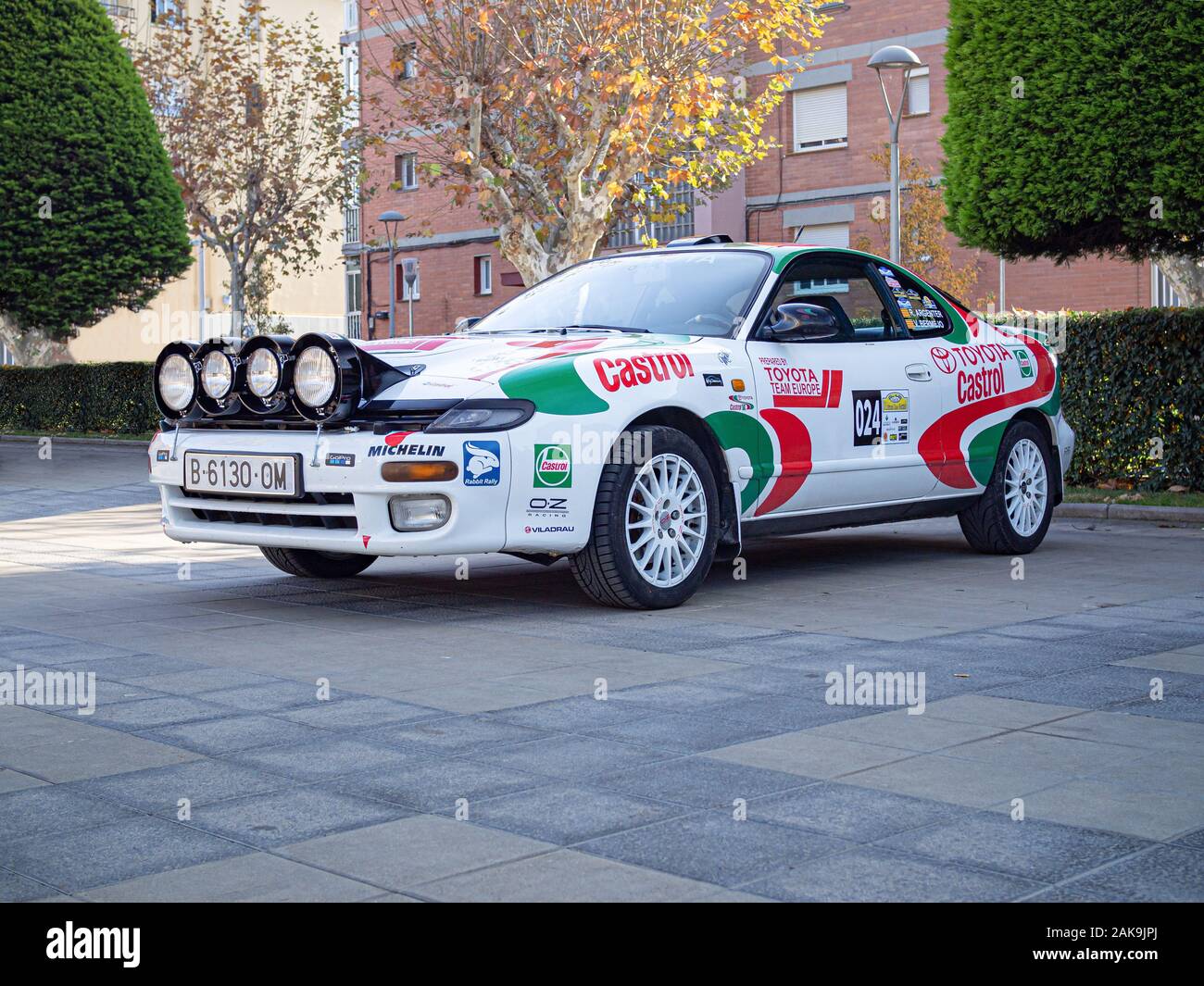 MONTMELO, SPANIEN - November 30, 2019: 1989 Toyota Celica GT-FOUR Rally Car ST 185 (auf der fünften Generation Celica T 180) Stockfoto